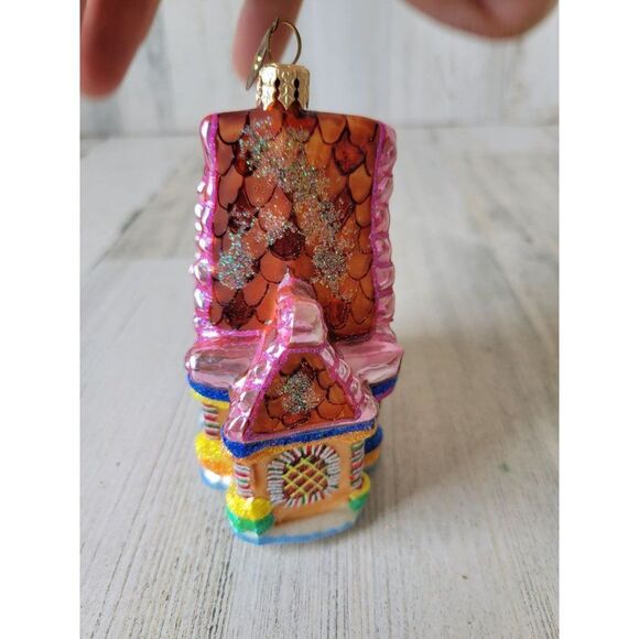 Radko gingerbread house ornament pink sparkle glitter - Picture 2 of 6